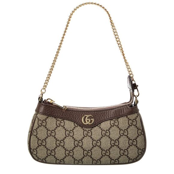 Gucci Ophidia Mini Gg Supreme Canvas & Leather Shoulder Bag Brown